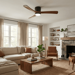 VAYLORA - Sculptural Wooden Ceiling Fan Light for Quiet Comfort
