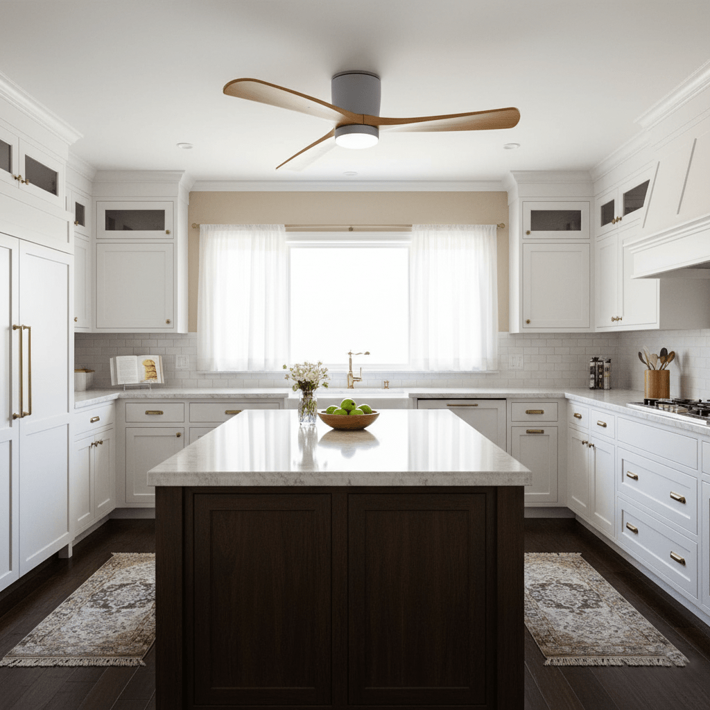 VAYLORA - Sculptural Wooden Ceiling Fan Light for Quiet Comfort