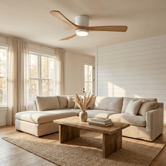 VAYLORA - Sculptural Wooden Ceiling Fan Light for Quiet Comfort