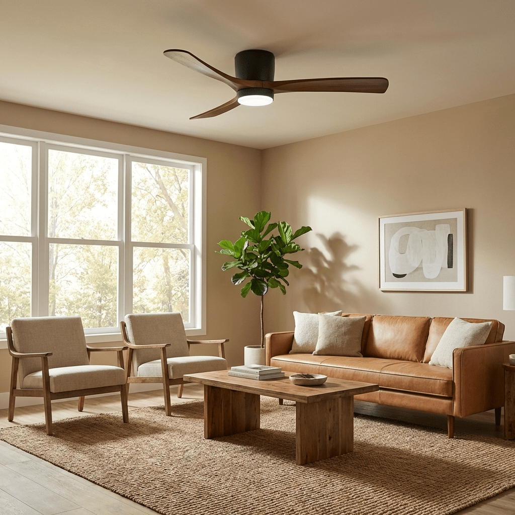 VAYLORA - Sculptural Wooden Ceiling Fan Light for Quiet Comfort