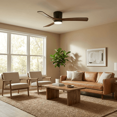 VAYLORA - Sculptural Wooden Ceiling Fan Light for Quiet Comfort