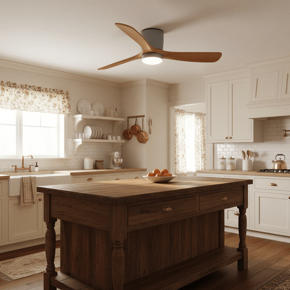 VAYLORA - Sculptural Wooden Ceiling Fan Light for Quiet Comfort