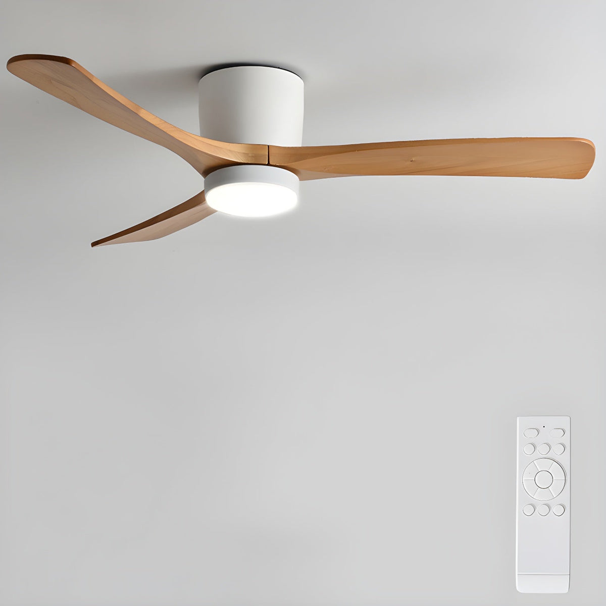 VAYLORA - Sculptural Wooden Ceiling Fan Light for Quiet Comfort