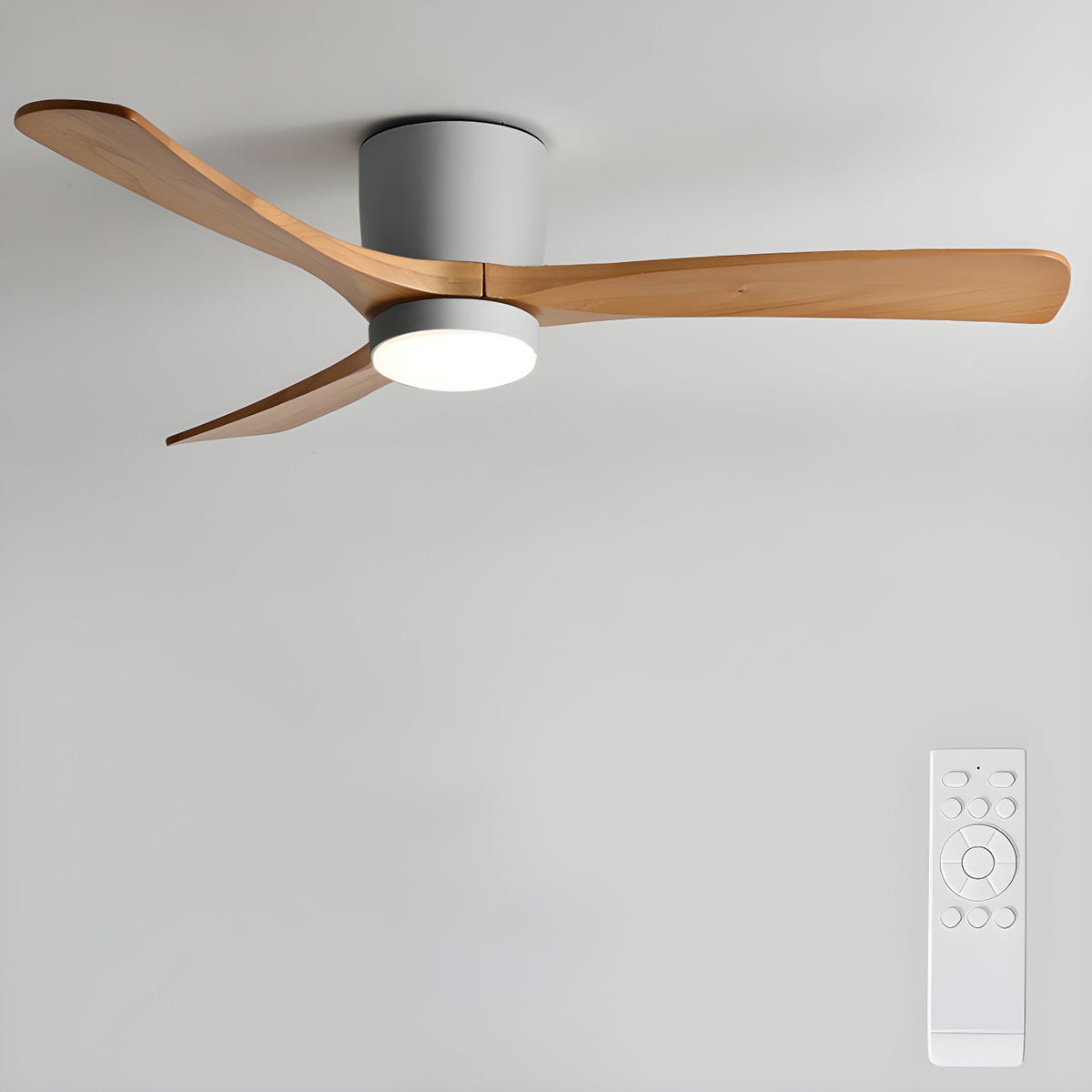 VAYLORA - Sculptural Wooden Ceiling Fan Light for Quiet Comfort