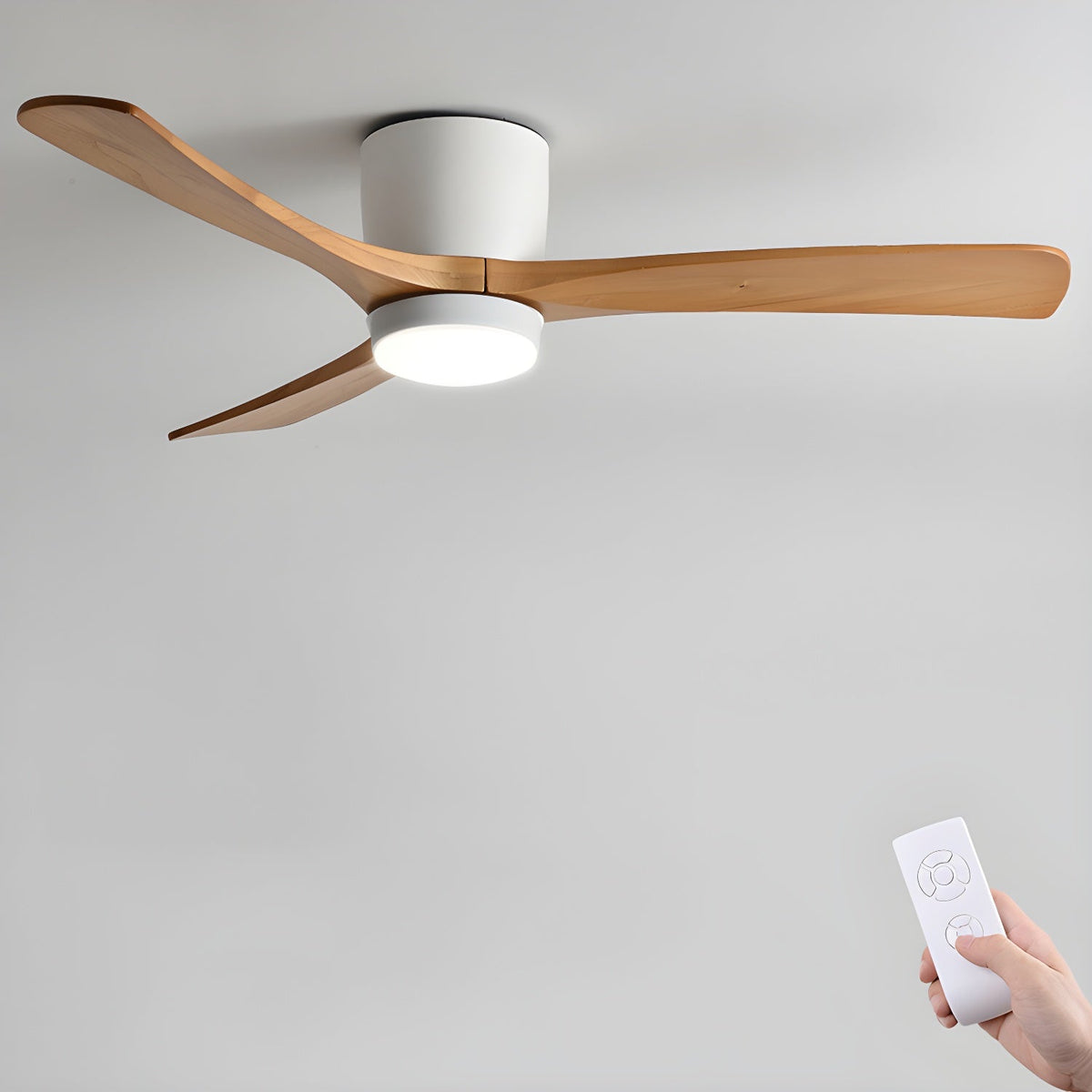 VAYLORA - Sculptural Wooden Ceiling Fan Light for Quiet Comfort
