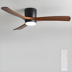 VAYLORA - Sculptural Wooden Ceiling Fan Light for Quiet Comfort