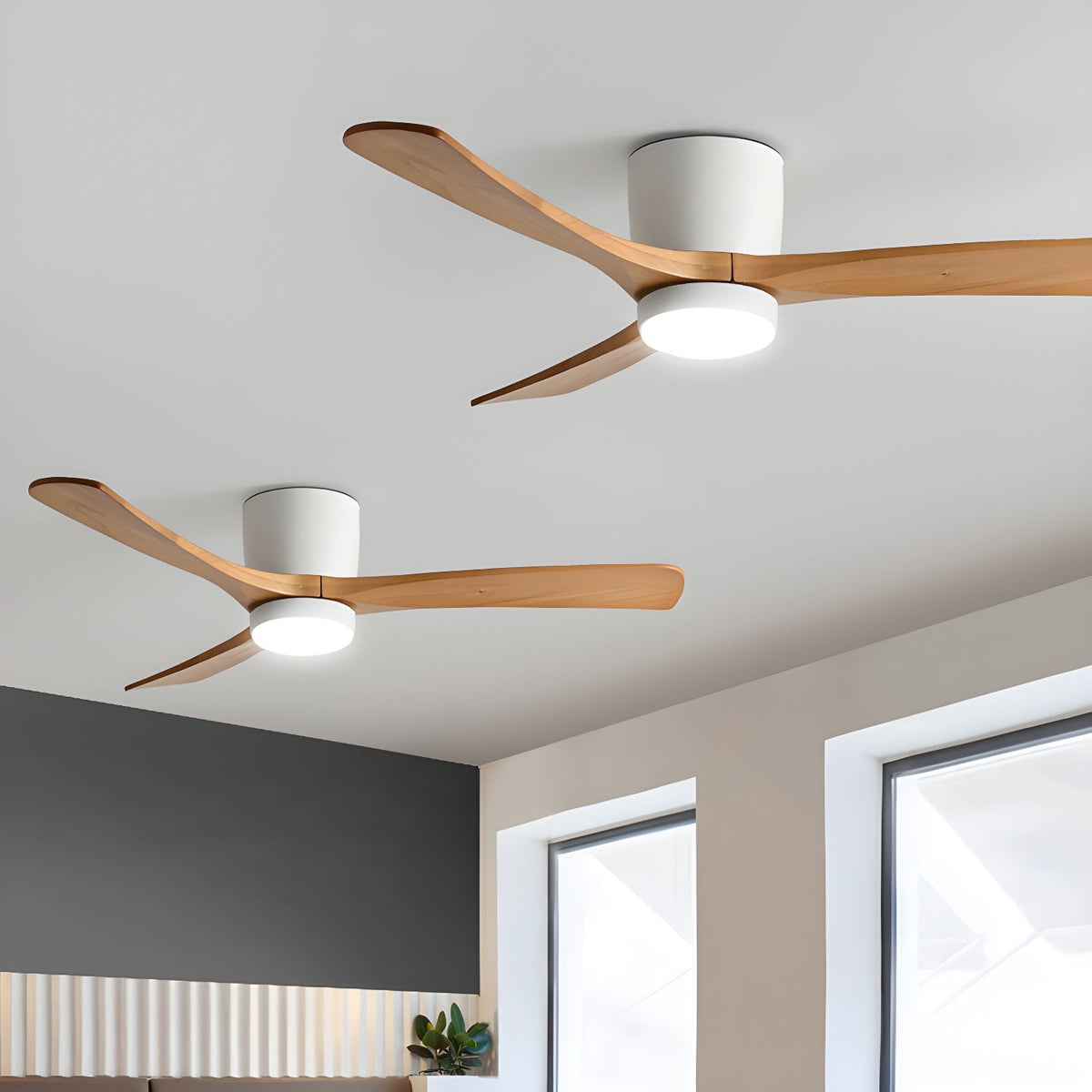 VAYLORA - Sculptural Wooden Ceiling Fan Light for Quiet Comfort