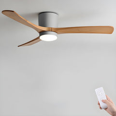 VAYLORA - Sculptural Wooden Ceiling Fan Light for Quiet Comfort