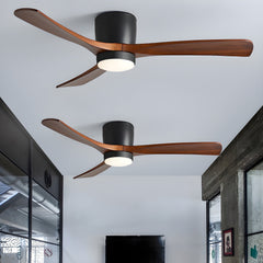 VAYLORA - Sculptural Wooden Ceiling Fan Light for Quiet Comfort