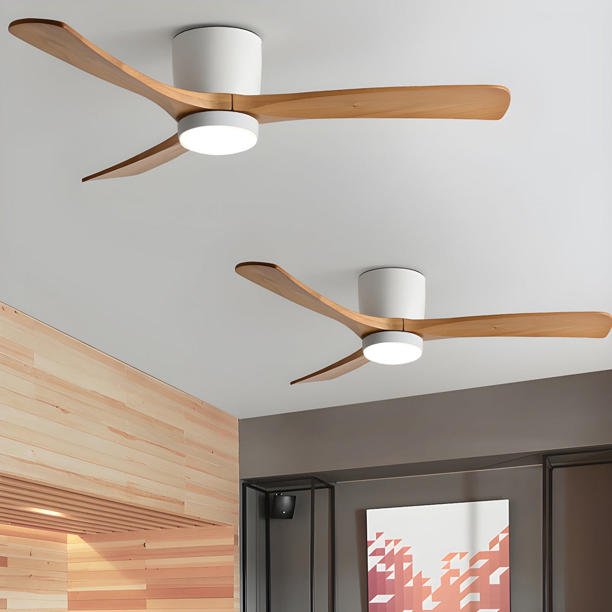 VAYLORA - Sculptural Wooden Ceiling Fan Light for Quiet Comfort