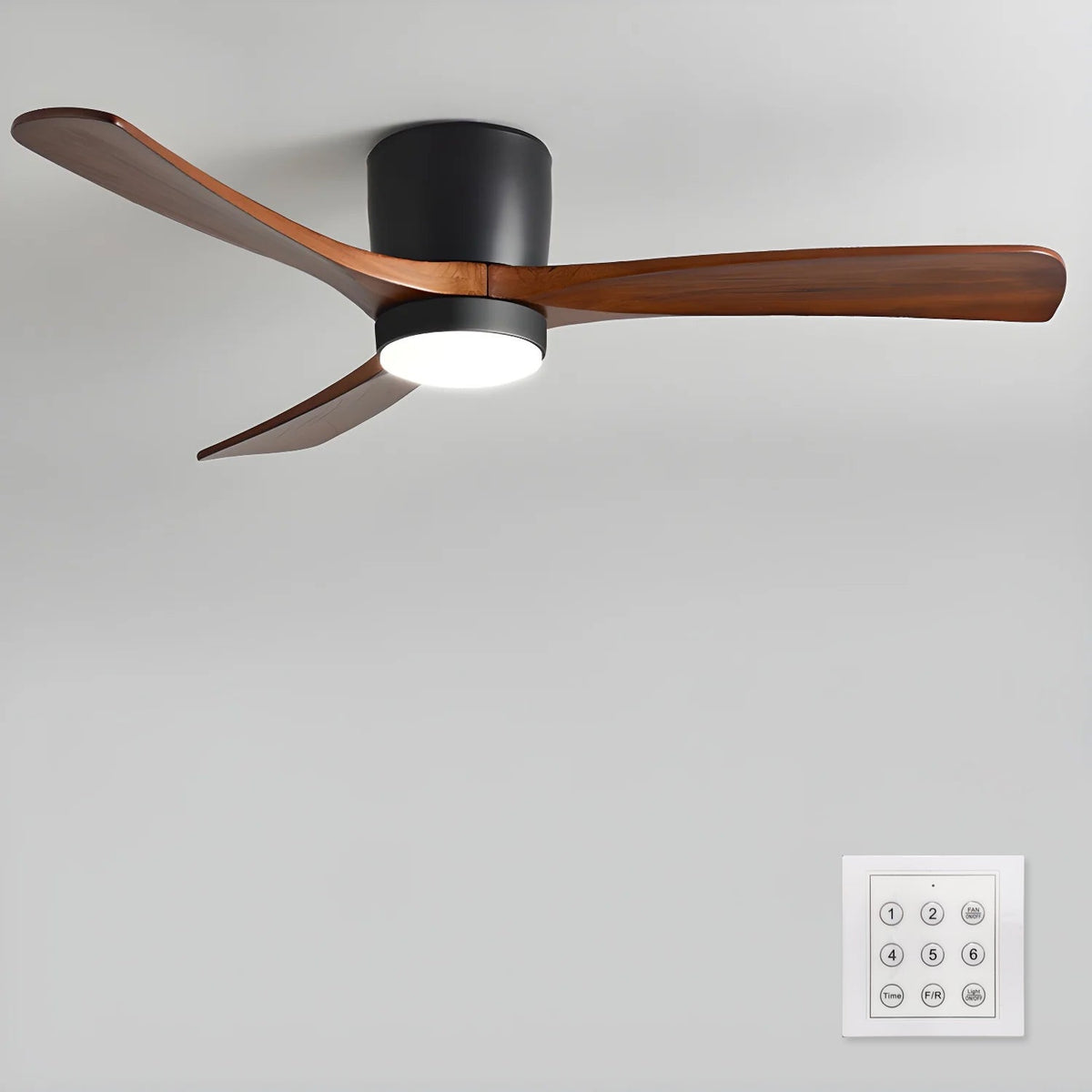 VAYLORA - Sculptural Wooden Ceiling Fan Light for Quiet Comfort