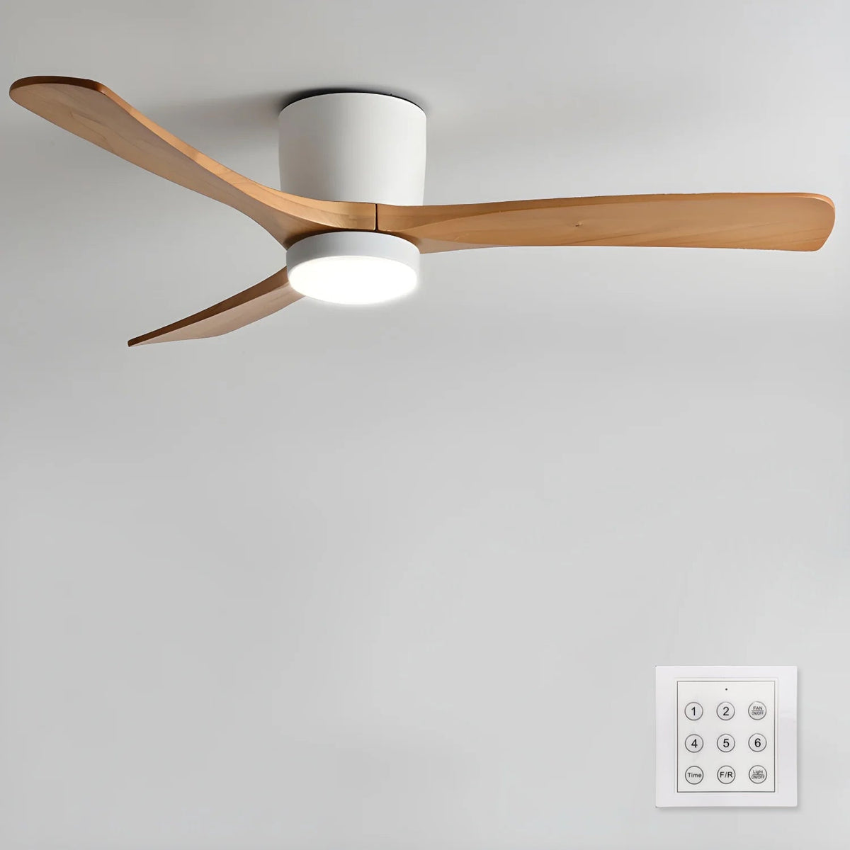 VAYLORA - Sculptural Wooden Ceiling Fan Light for Quiet Comfort