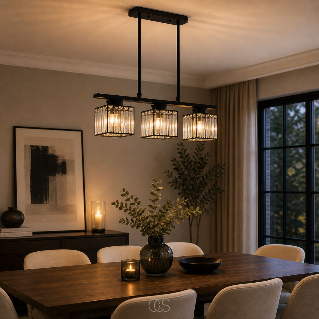 LUMEVRA - Crystal Pendant Light That Anchors Your Dining Space