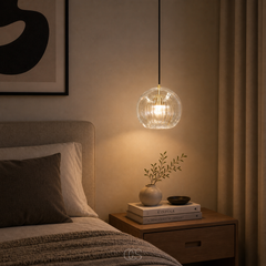 RIBELUNE - Sculptural Ribbed Glass Pendant Lamp for a Warm Focal Point
