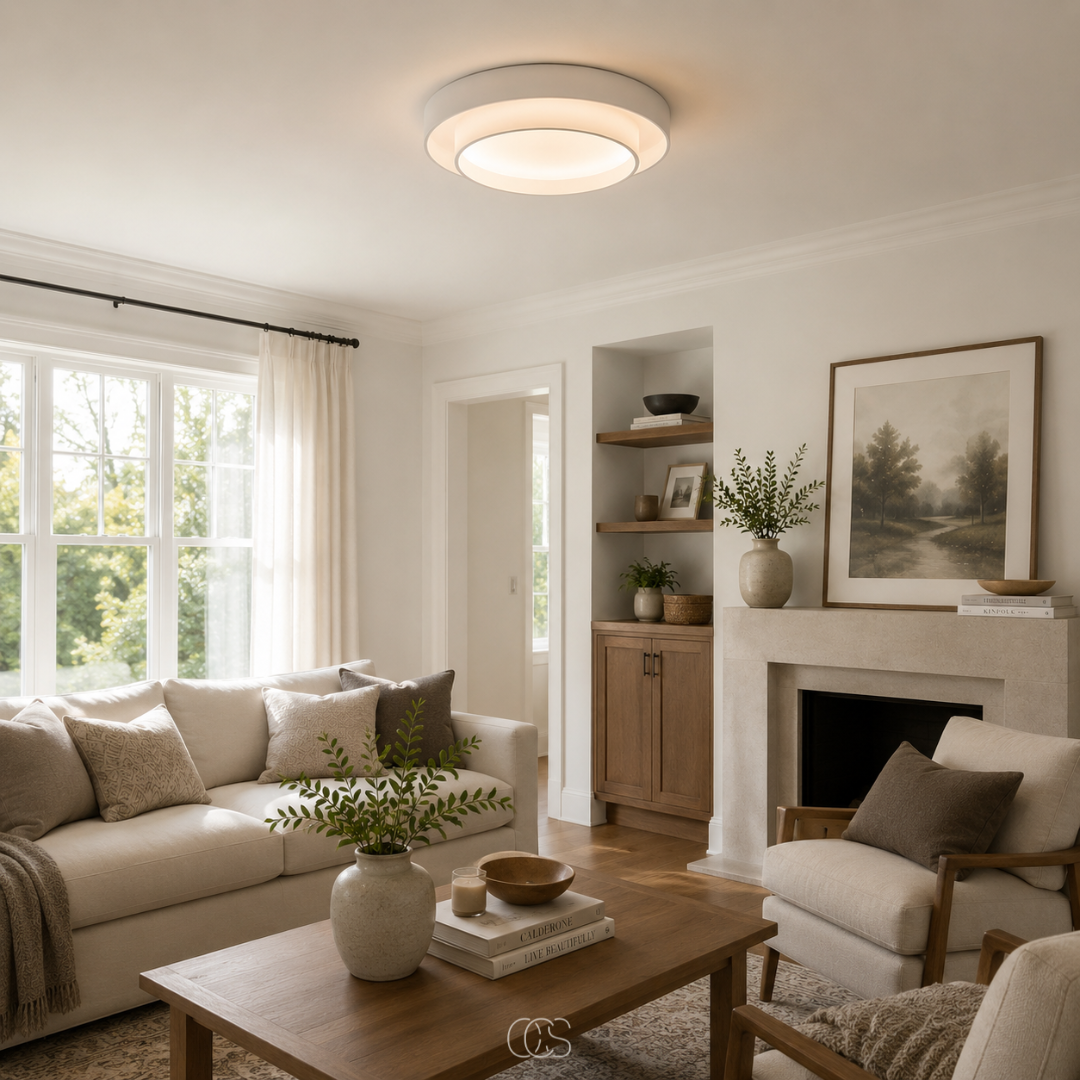 CIRAVEN - Sculptural Double-Ring LED Ceiling Light for Warm Ambience