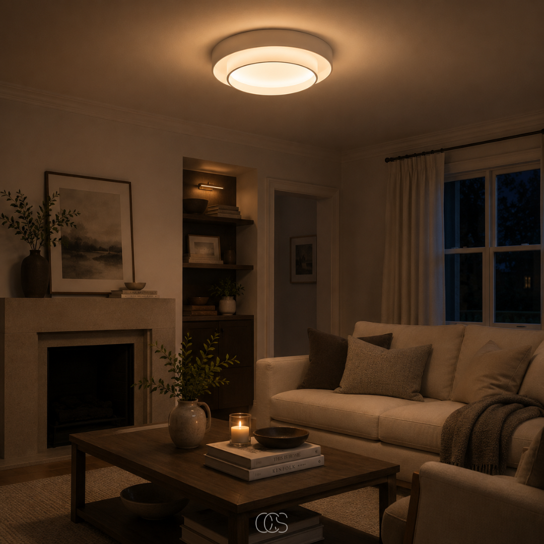 CIRAVEN - Sculptural Double-Ring LED Ceiling Light for Warm Ambience