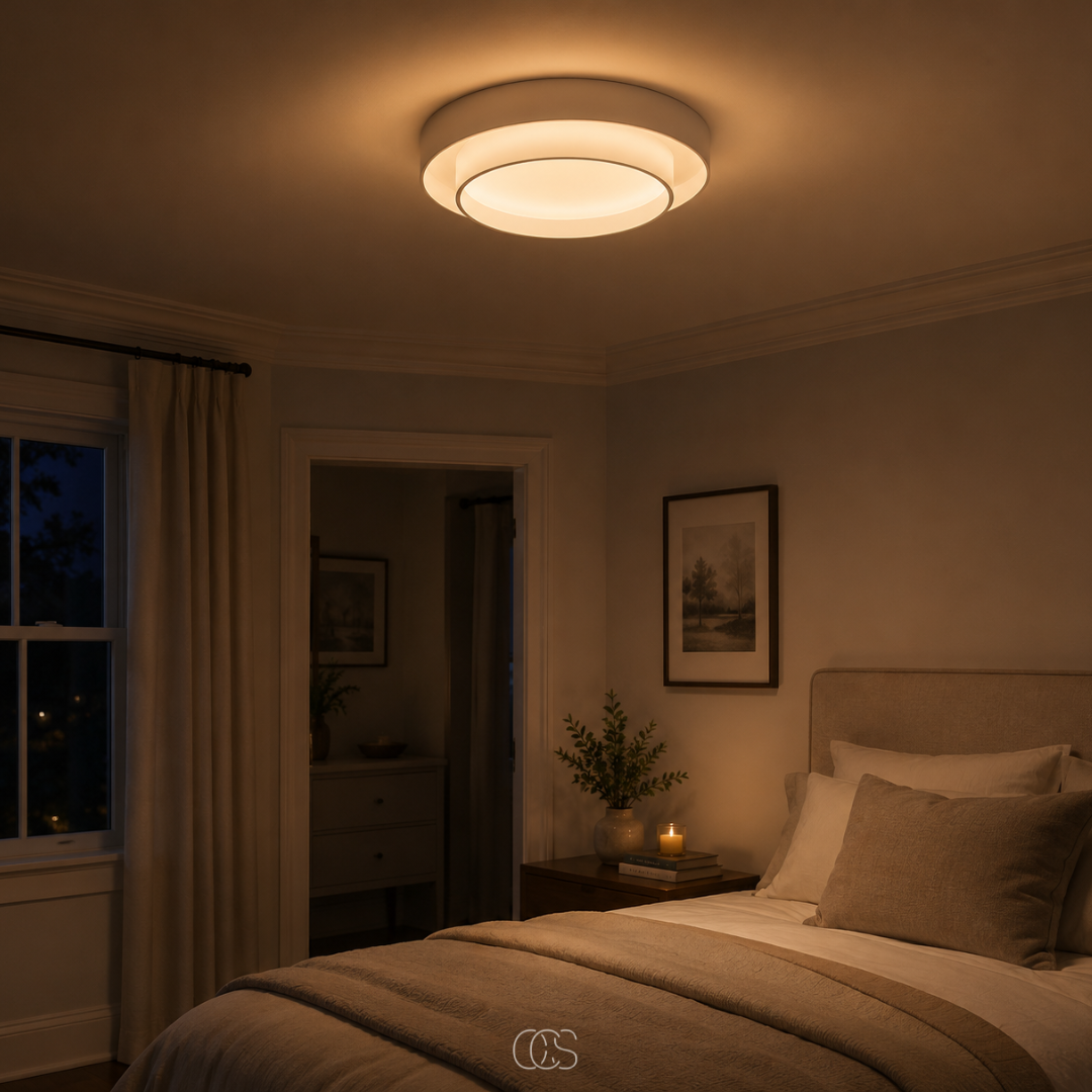 CIRAVEN - Sculptural Double-Ring LED Ceiling Light for Warm Ambience