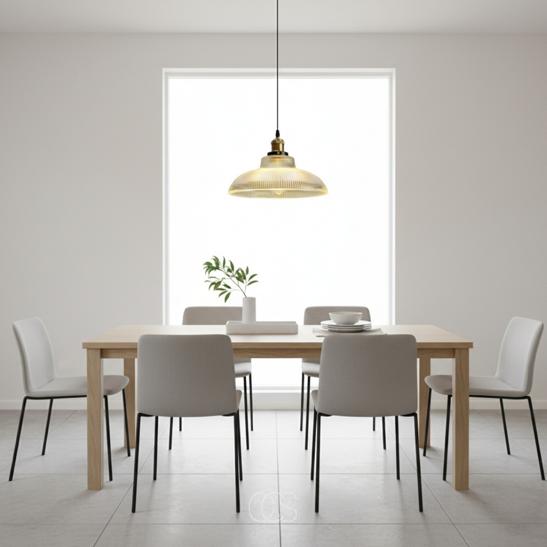 ZELVORIN - Green Glass Pendant Lamp for a Warm Dining Focal Point
