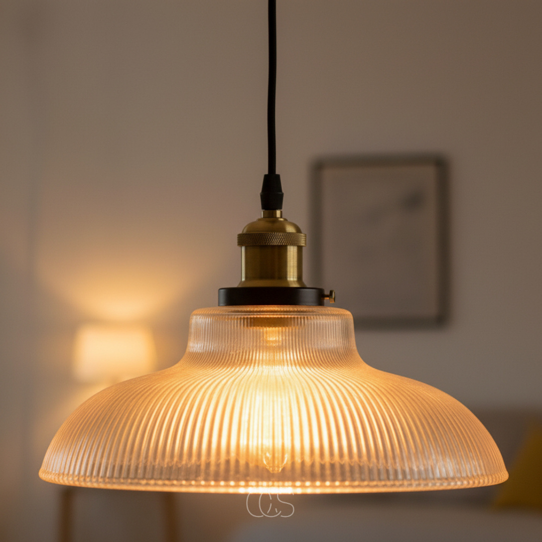 ZELVORIN - Green Glass Pendant Lamp for a Warm Dining Focal Point