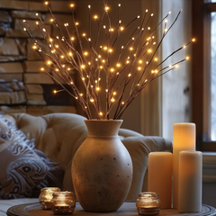 LUMIBRAN - Battery-Powered LED Willow Branches for Cord-Free Vase Lighting