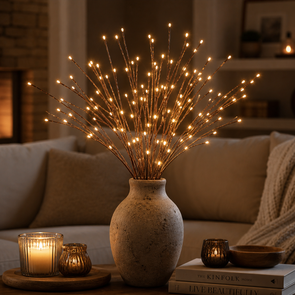 LUMIBRAN - Battery-Powered LED Willow Branches for Cord-Free Vase Lighting