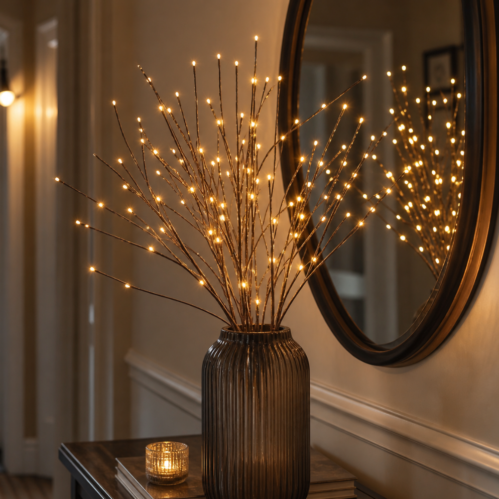 LUMIBRAN - Battery-Powered LED Willow Branches for Cord-Free Vase Lighting