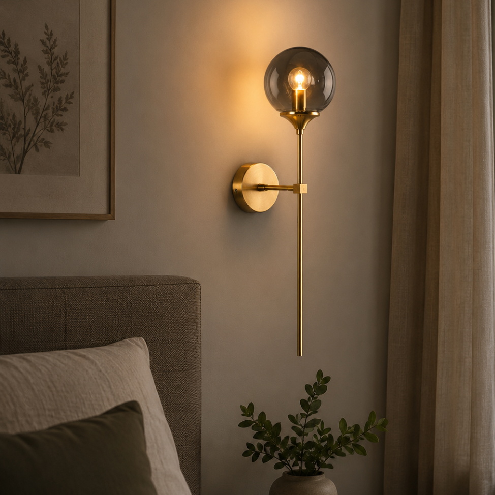 LUMEVRA - Vintage Glass Globe Wall Lamp for a Warm Decorative Glow