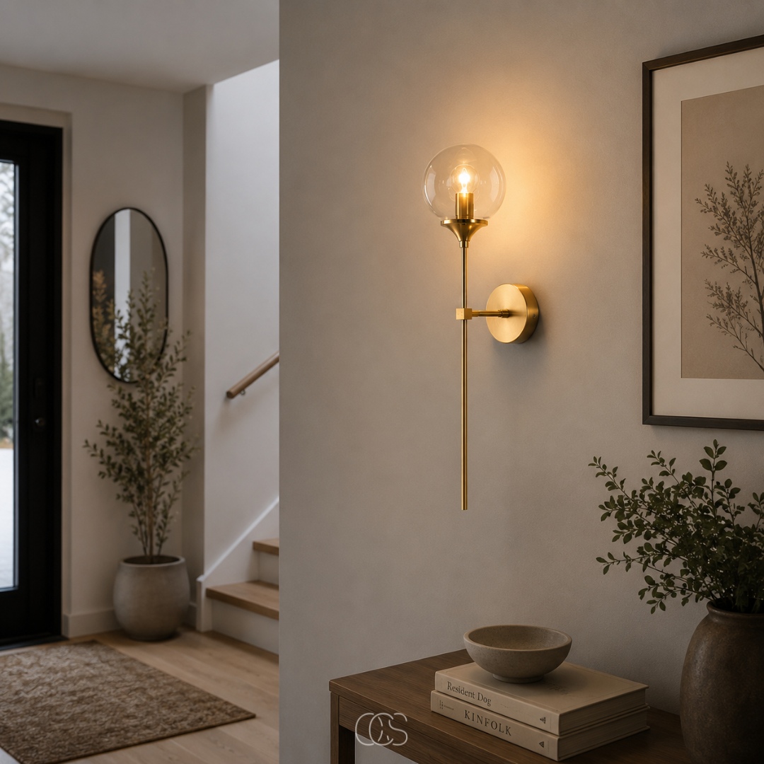 LUMEVRA - Vintage Glass Globe Wall Lamp for a Warm Decorative Glow