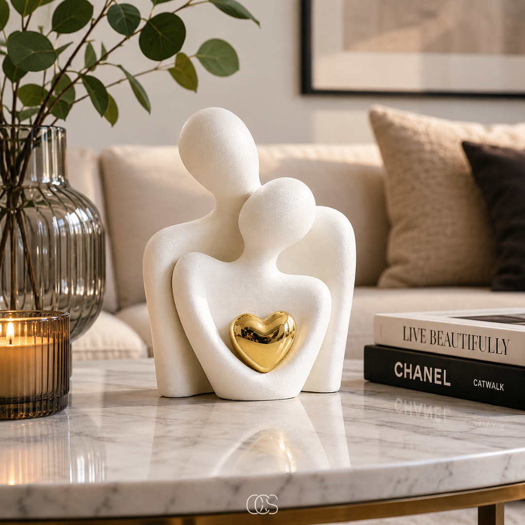 EMBRIVA - Ceramic Couple Sculpture Celebrating Love And Connection