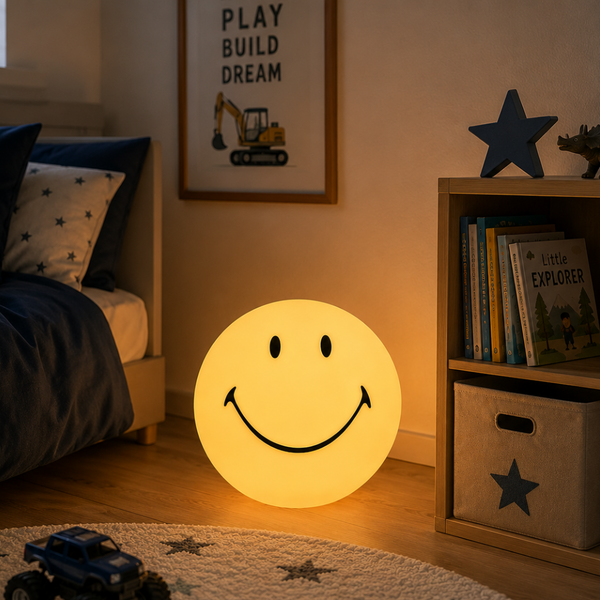 JOYVILO - Lámpara regulable con cara sonriente para una luz cálida y alegre