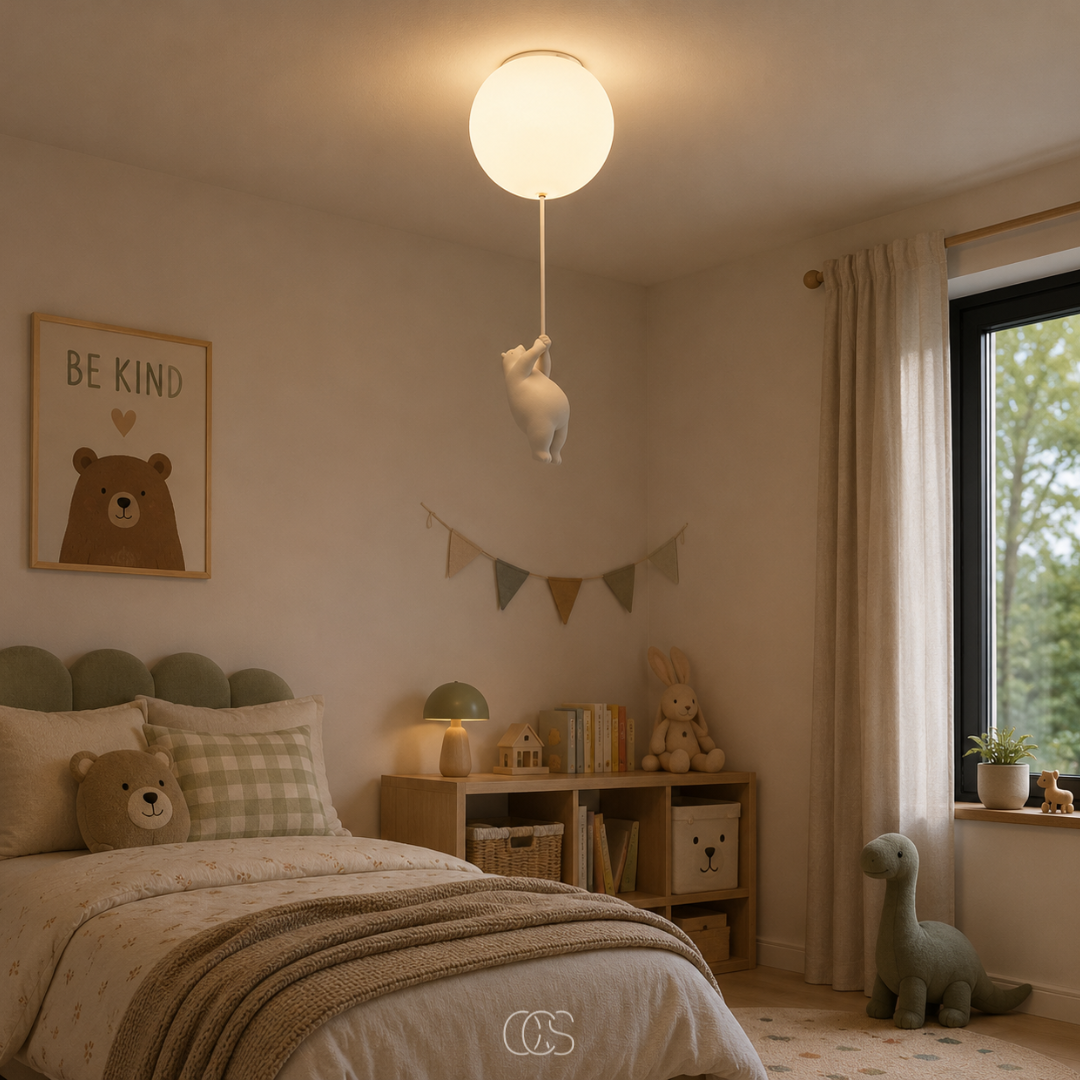 URSAVIA - Bear Balloon Ceiling Lamp for Cozy Kids' Rooms