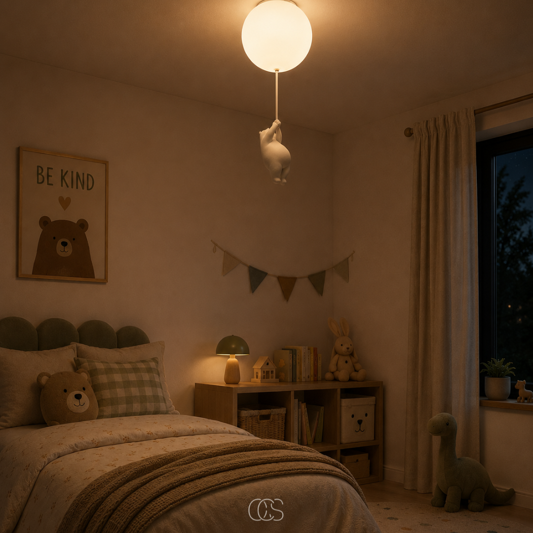 URSAVIA - Bear Balloon Ceiling Lamp for Cozy Kids' Rooms