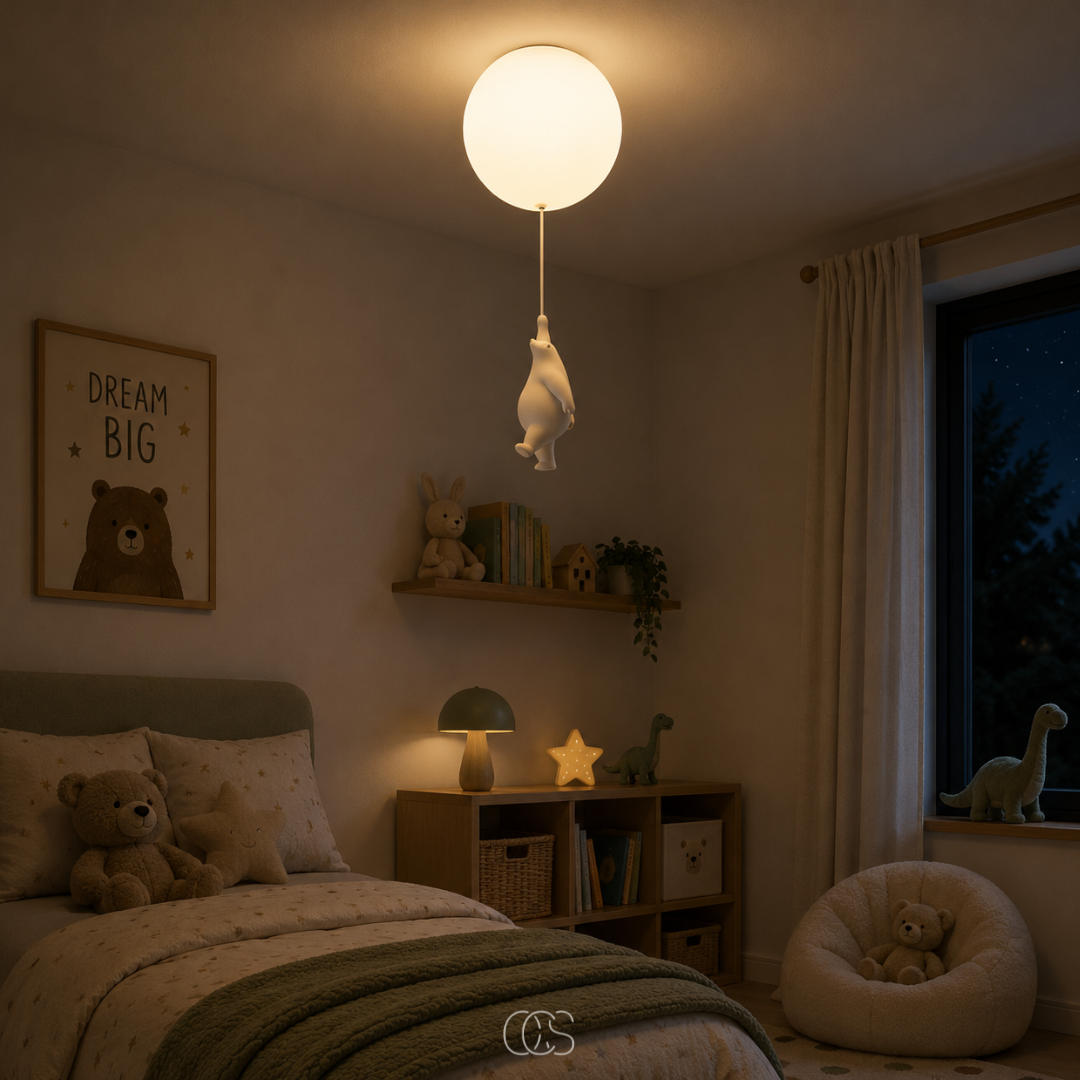 URSAVIA - Bear Balloon Ceiling Lamp for Cozy Kids' Rooms