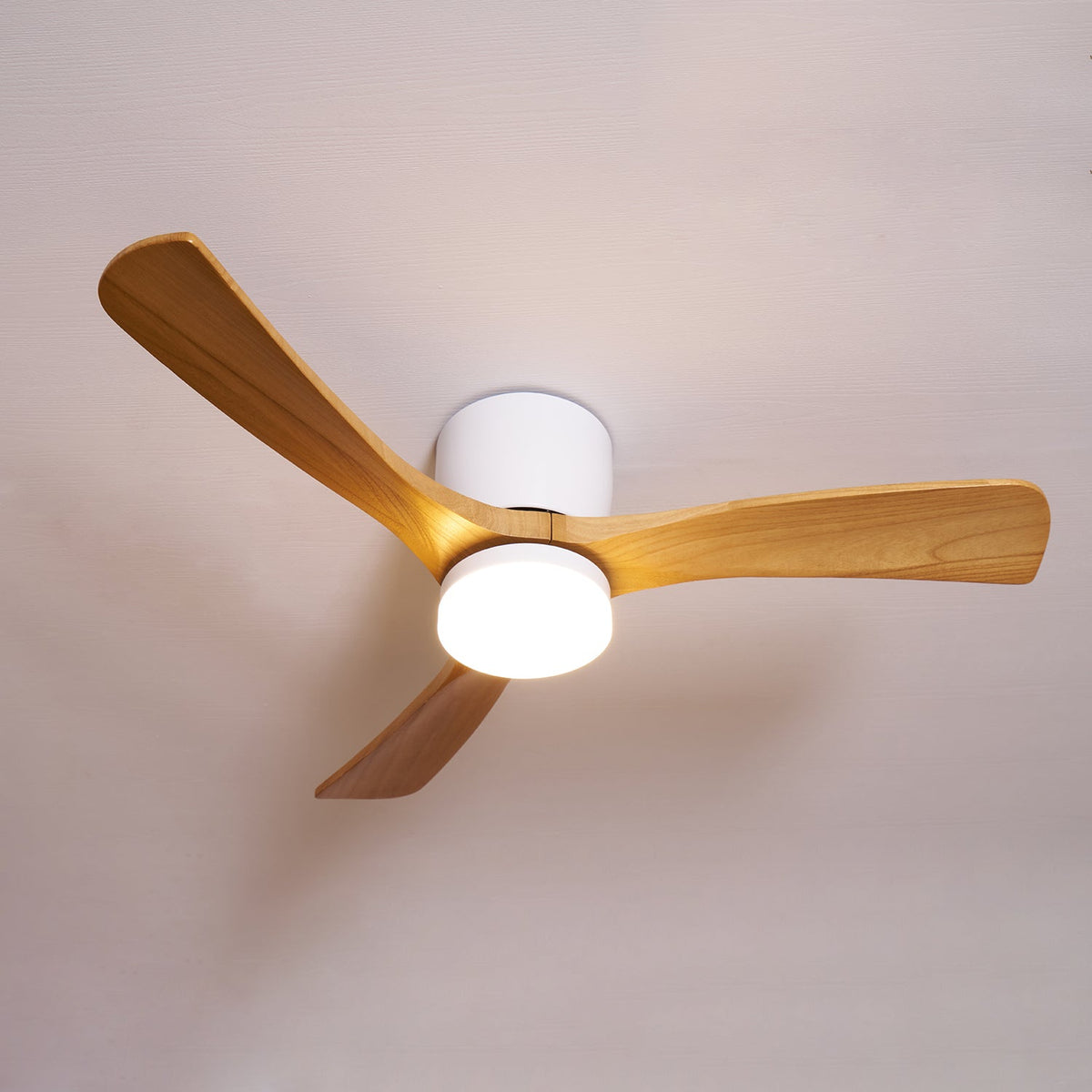 VAYLORA - Sculptural Wooden Ceiling Fan Light for Quiet Comfort