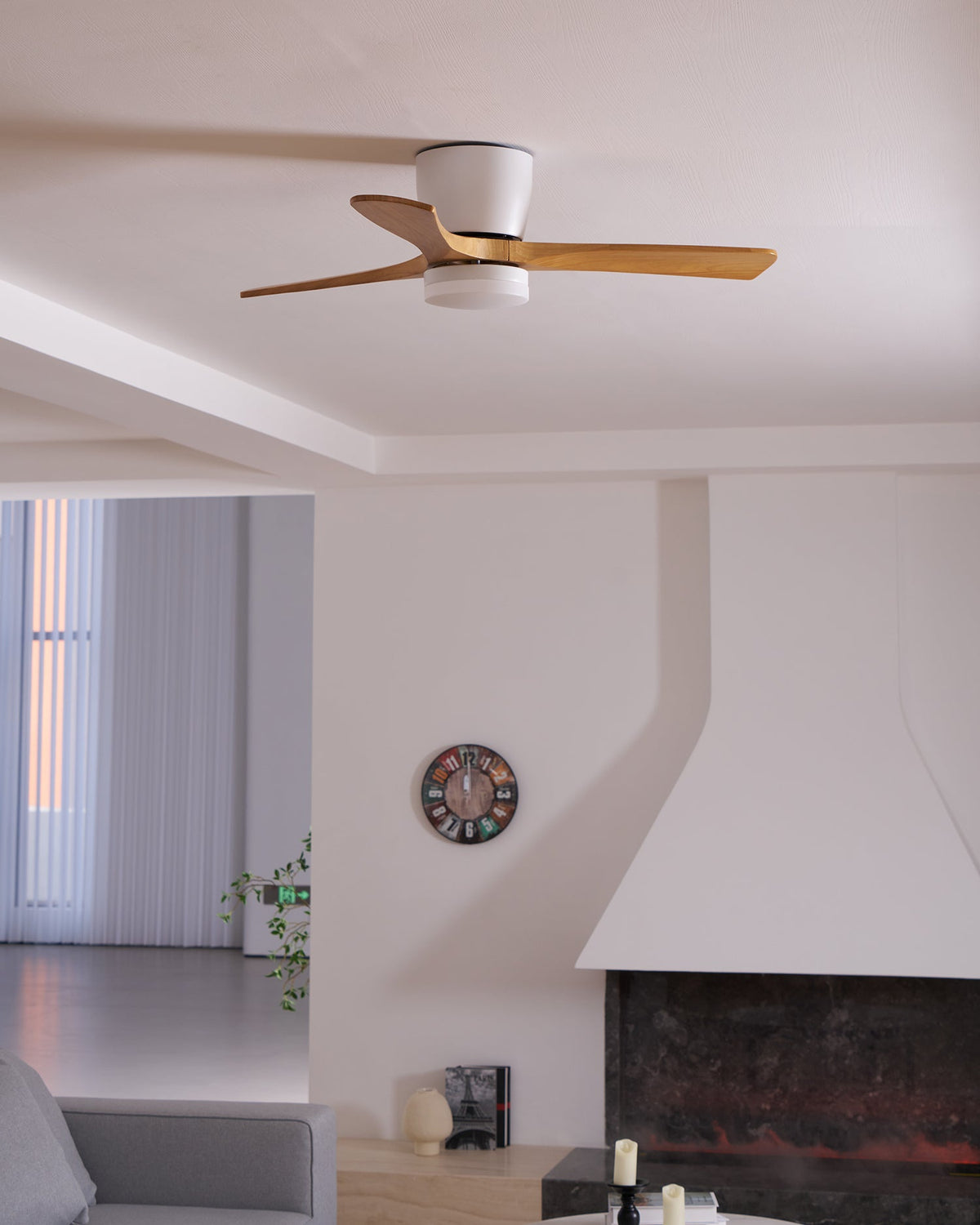 VAYLORA - Sculptural Wooden Ceiling Fan Light for Quiet Comfort