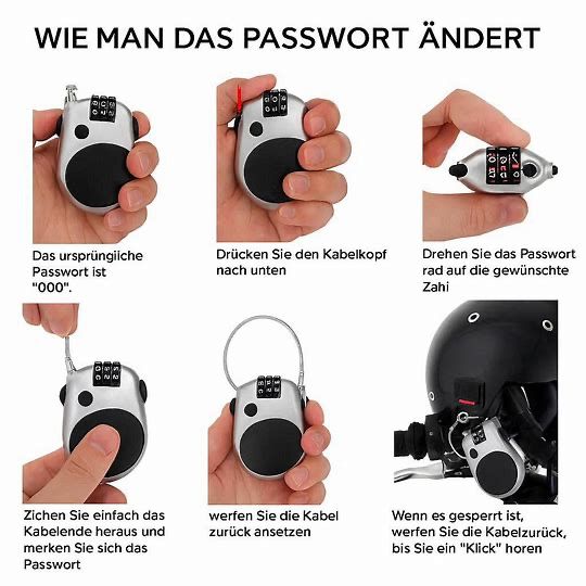 CABRIVO - Retractable Combination Cable Lock for Quick Security