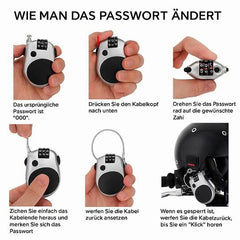 CABRIVO - Retractable Combination Cable Lock for Quick Security