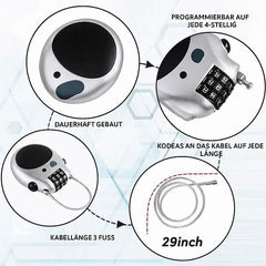CABRIVO - Retractable Combination Cable Lock for Quick Security