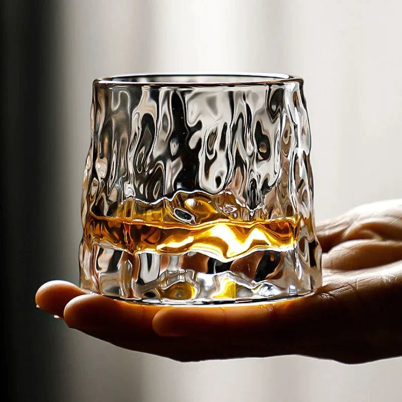 SPINSPIRIT - Rotating Crystal Whiskey Glasses for Enhanced Aeration