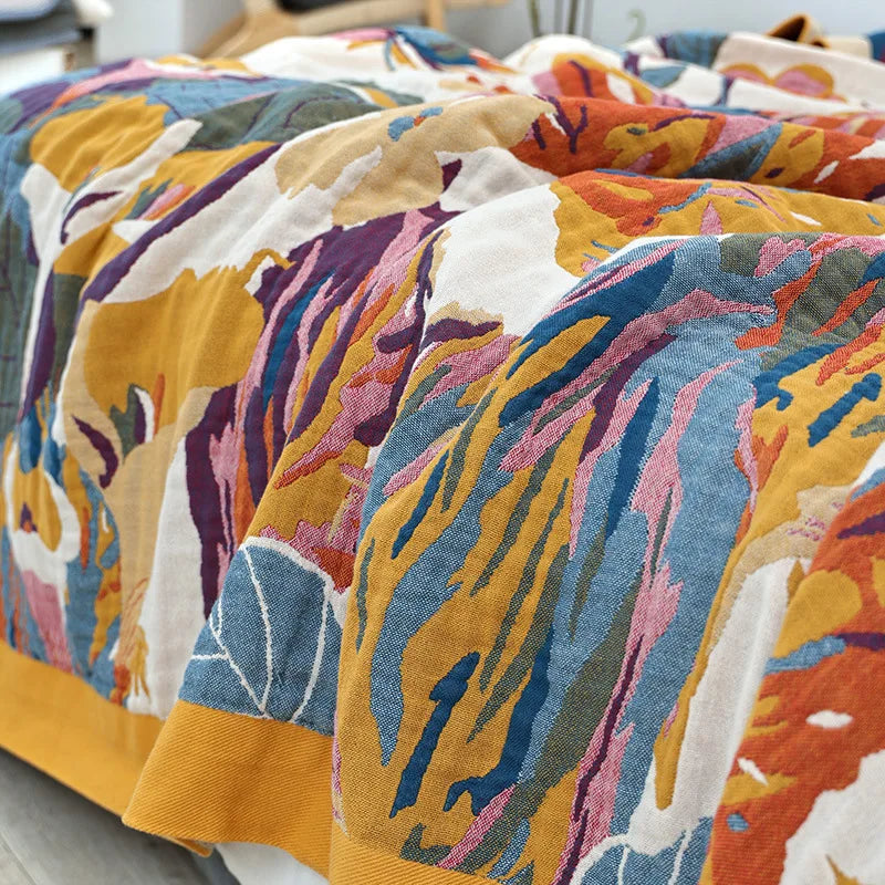 TAPELUNE - Floral Jacquard Throw for Statement Sofa Styling