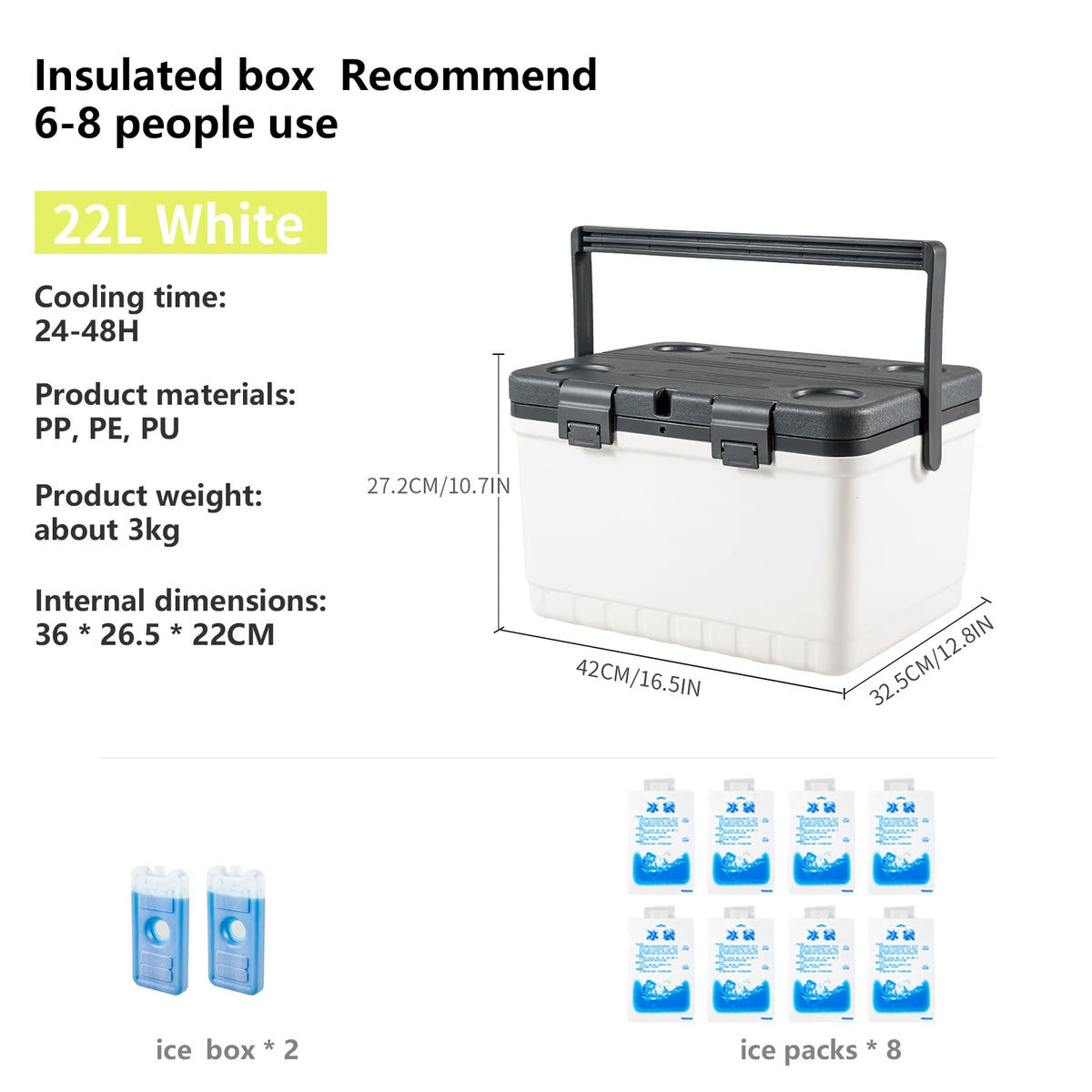COLDVOYAGER - Insulated Cooler Box for Fresh Food and Cold Drinks
