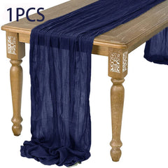 DRAPELIS - Semi-Sheer Gauze Table Runner for Artful Tablescapes