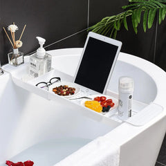 TUBELYN - Expandable Bath Caddy for Dry, Organized Tubside Storage