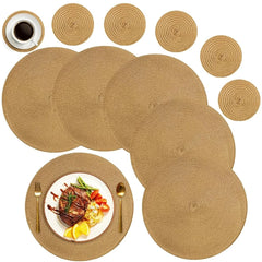 WEVLYRA - Braided Placemat and Coaster Set for Table Protection