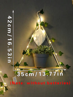 LEAFYRA - Illuminated Wood Shelf for Botanical Wall Displays