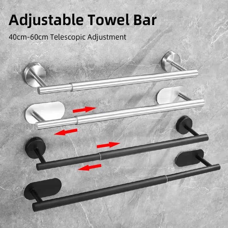 ARQELLA - Retractable Towel Bar for Space-Saving Bathroom Drying