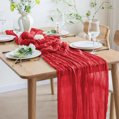 DRAPELLE - Gauze Table Runner for Softly Textured Tablescapes