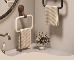 VELNORA - Walnut Towel Ring for No-Drill Bathroom Storage