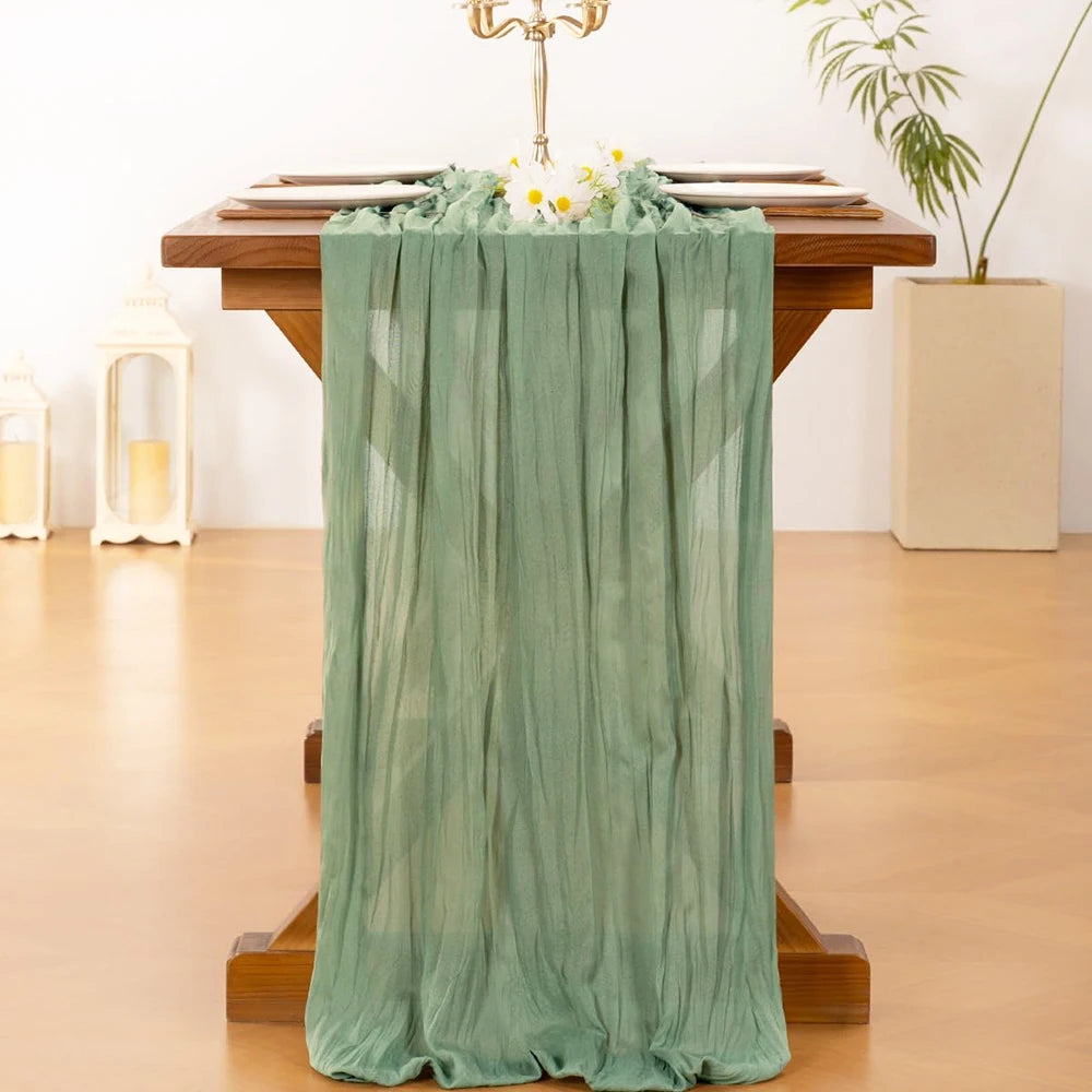 LILAVIA - Lilac Gauze Table Runner for Soft Bohemian Tablescapes