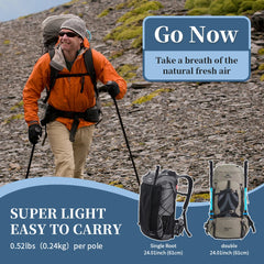 ALVYRA - Three-Section Aluminum Trekking Poles for Stable Trail Support